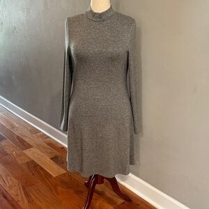 Vince Heather Gray Long Sleeve Sweater Dress NWT